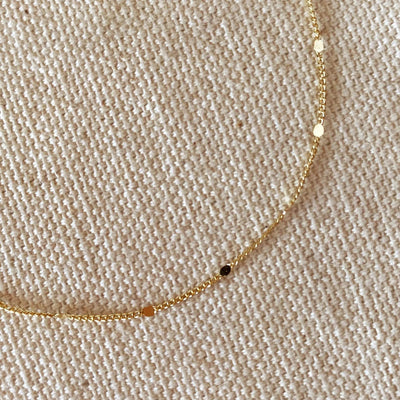 18k Gold Filled 1mm Curb Bracelet With Pressed Details - Beloved Boutique