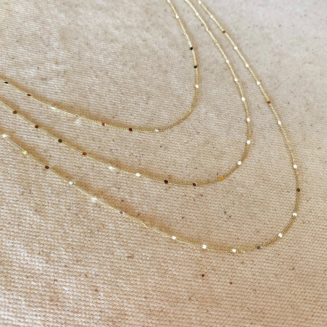 18k Gold Filled 1mm Curb Chain With Pressed Details - Beloved Boutique