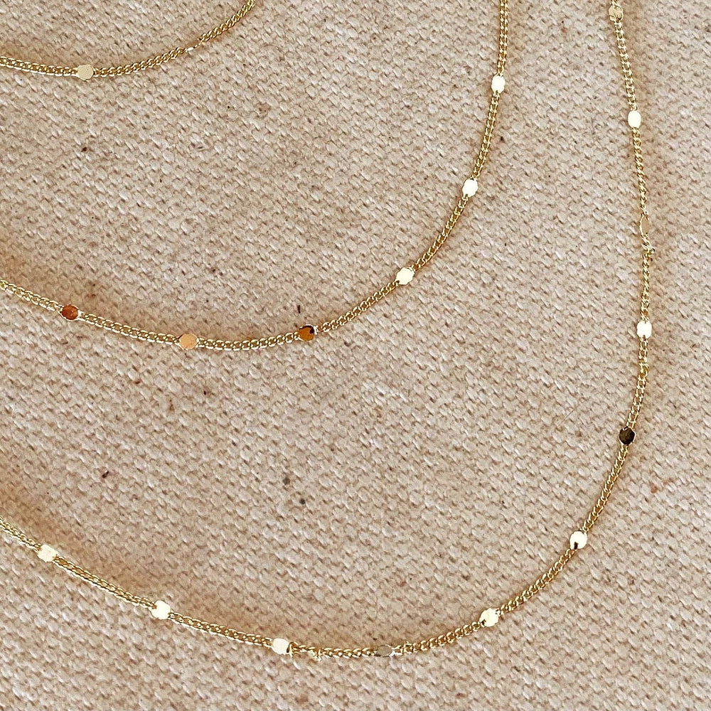 18k Gold Filled 1mm Curb Chain With Pressed Details - Beloved Boutique