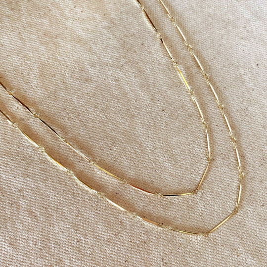 18k Gold Filled 1mm Diamond Cut Straw Chain - Beloved Boutique