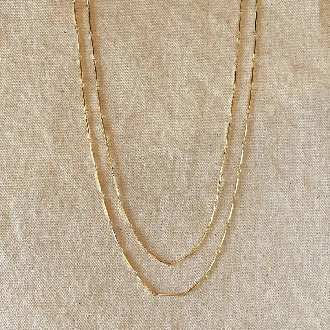 18k Gold Filled 1mm Diamond Cut Straw Chain - Beloved Boutique