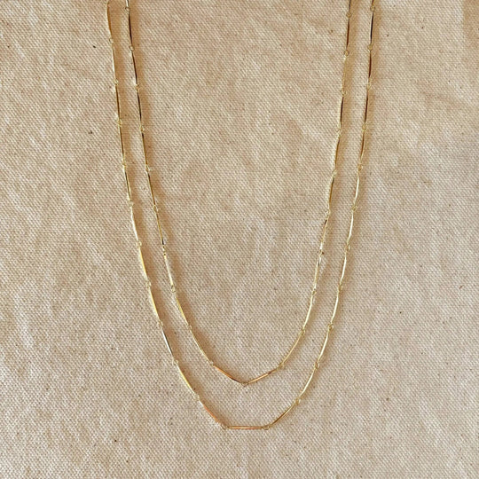18k Gold Filled 1mm Diamond Cut Straw Chain - Beloved Boutique