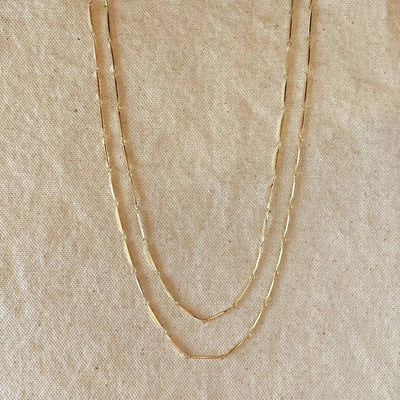 18k Gold Filled 1mm Diamond Cut Straw Chain - Beloved Boutique