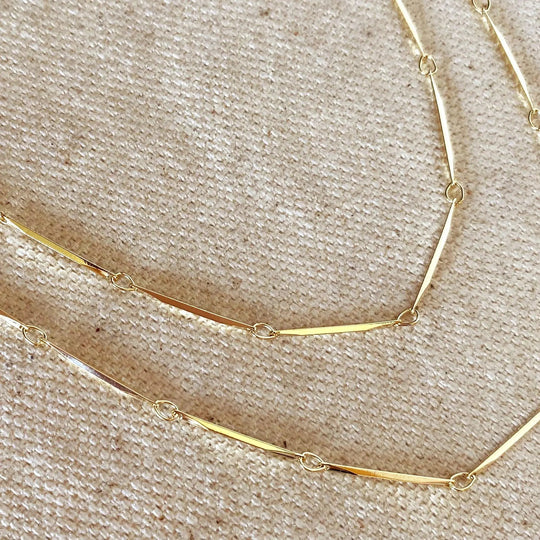 18k Gold Filled 1mm Diamond Cut Straw Chain - Beloved Boutique