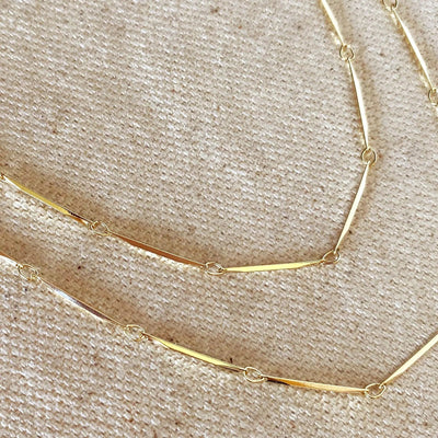 18k Gold Filled 1mm Diamond Cut Straw Chain - Beloved Boutique