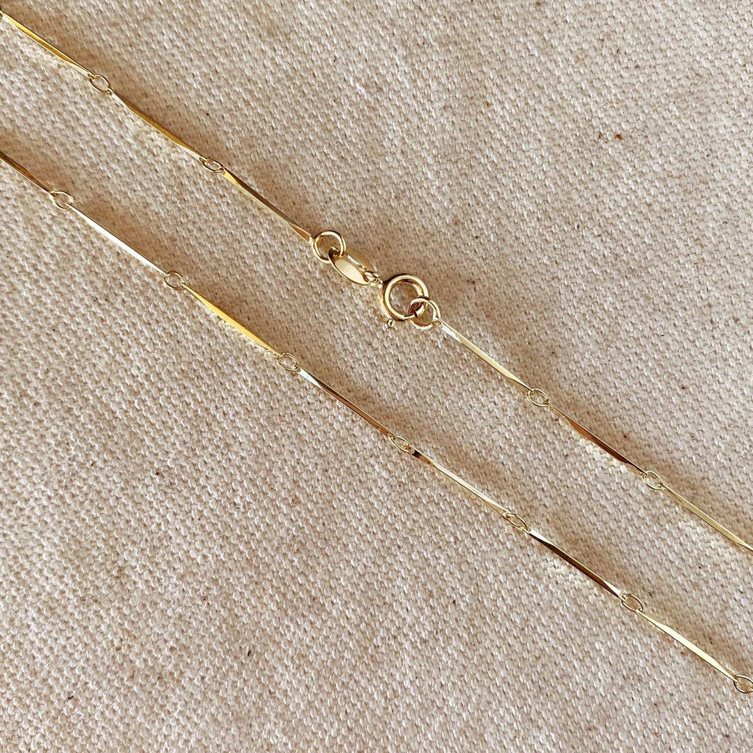 18k Gold Filled 1mm Diamond Cut Straw Chain - Beloved Boutique