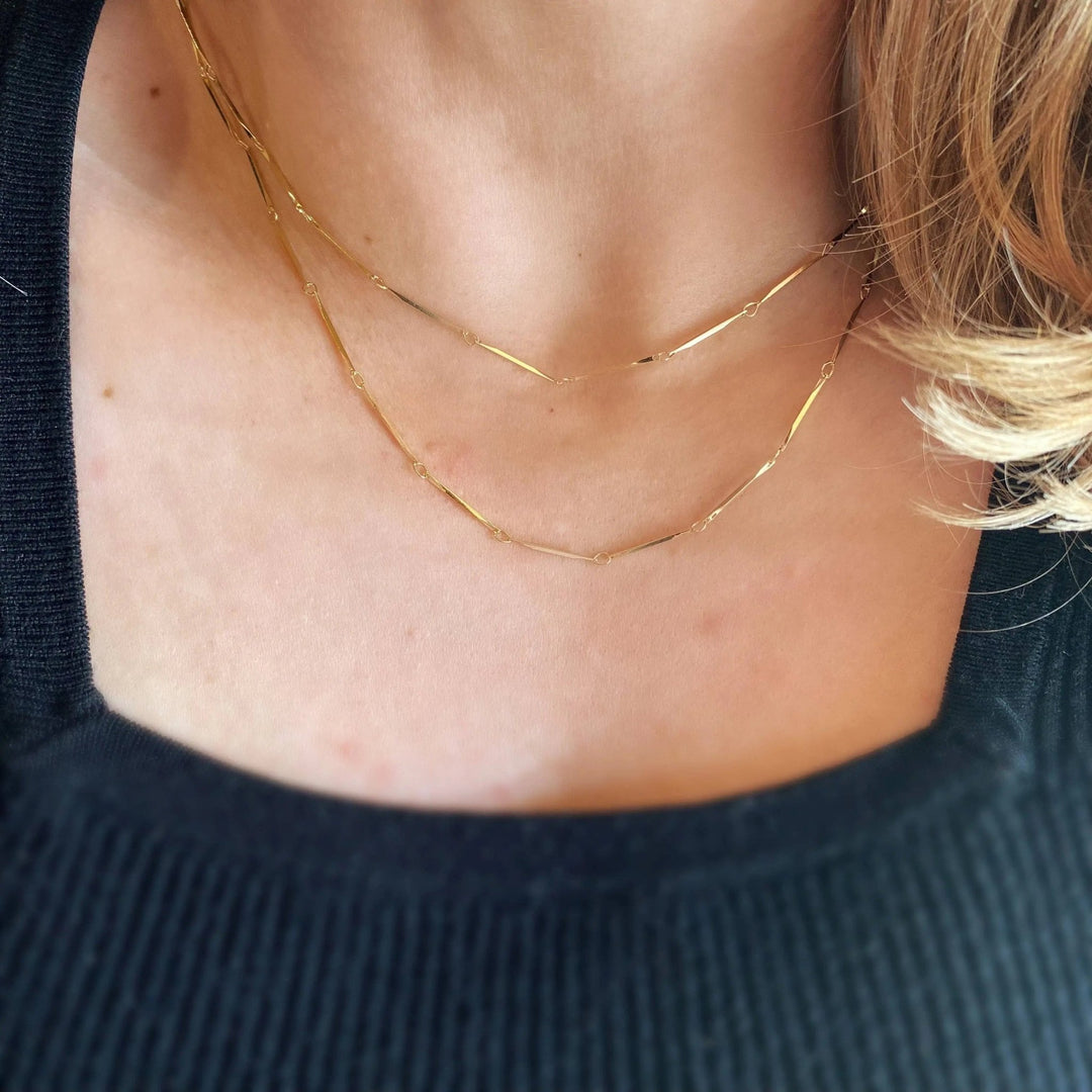 18k Gold Filled 1mm Diamond Cut Straw Chain - Beloved Boutique