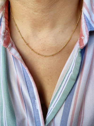 18k Gold Filled 1mm Satellite Chain Available in 16", 18", 2 - Beloved Boutique