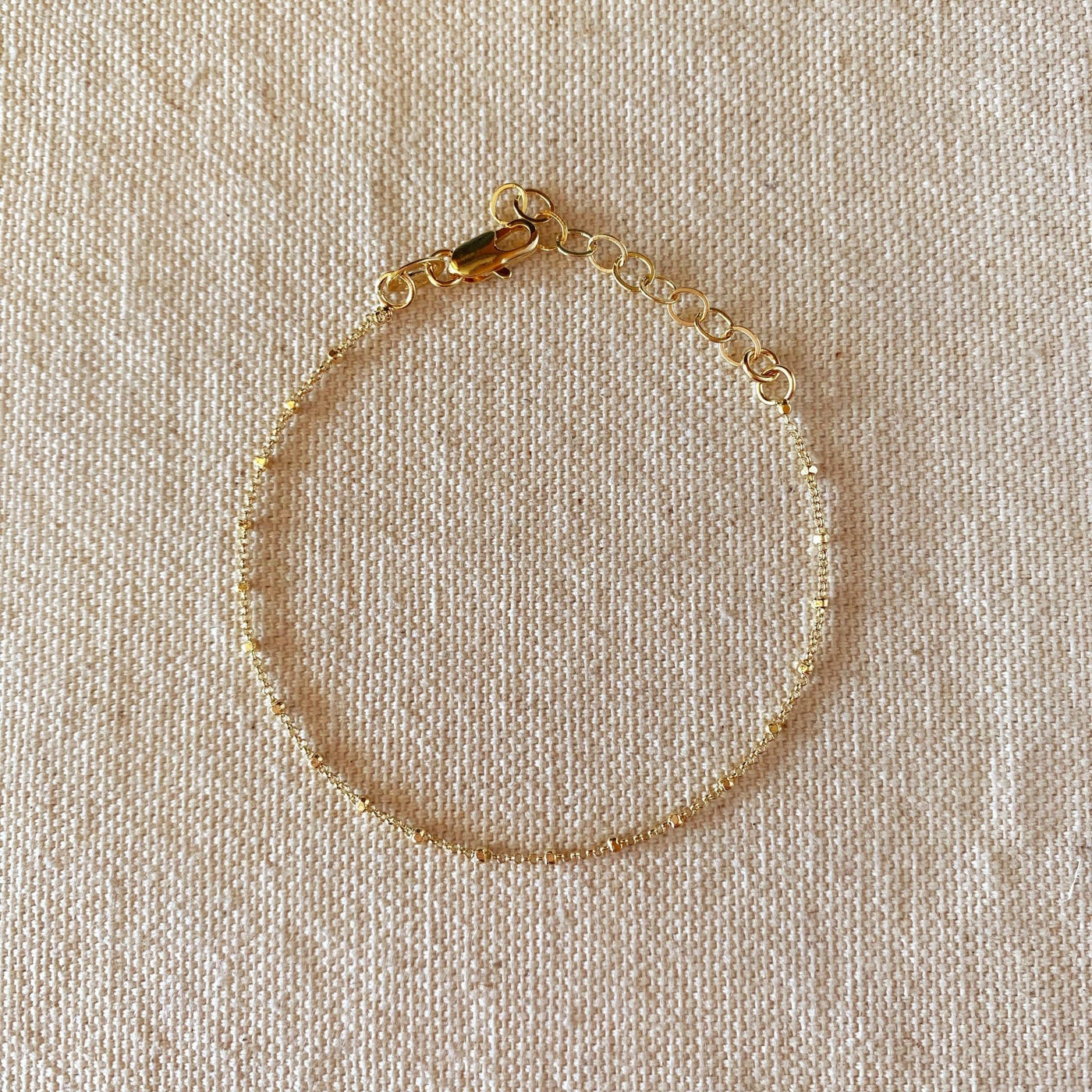 18k Gold Filled 1mm Spaced Beaded Bracelet - Beloved Boutique