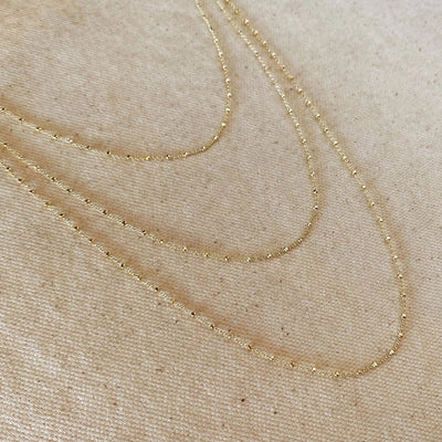 18k Gold Filled 1mm Spaced Beaded Chain - Beloved Boutique