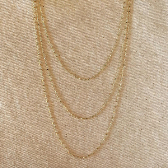 18k Gold Filled 1mm Spaced Beaded Chain - Beloved Boutique