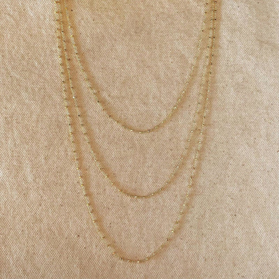 18k Gold Filled 1mm Spaced Beaded Chain - Beloved Boutique