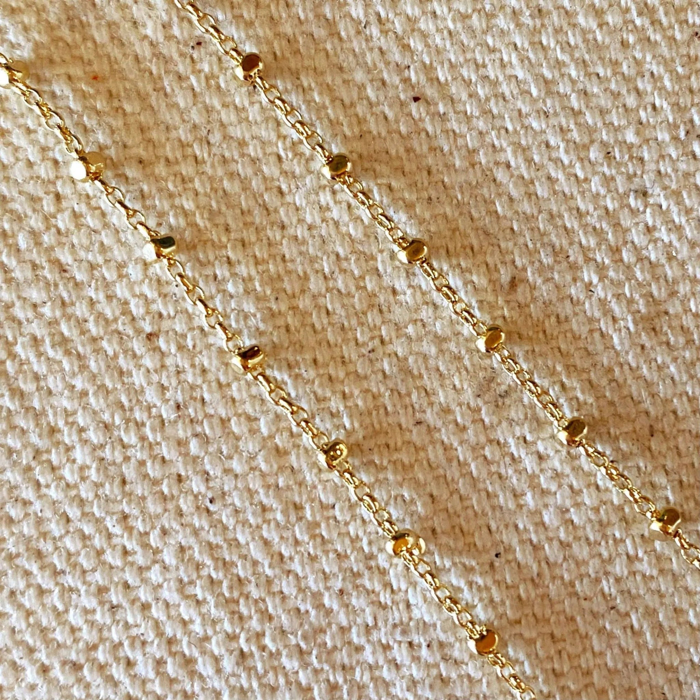 18k Gold Filled 1mm Spaced Beaded Chain - Beloved Boutique