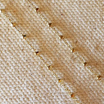 18k Gold Filled 1mm Spaced Beaded Chain - Beloved Boutique