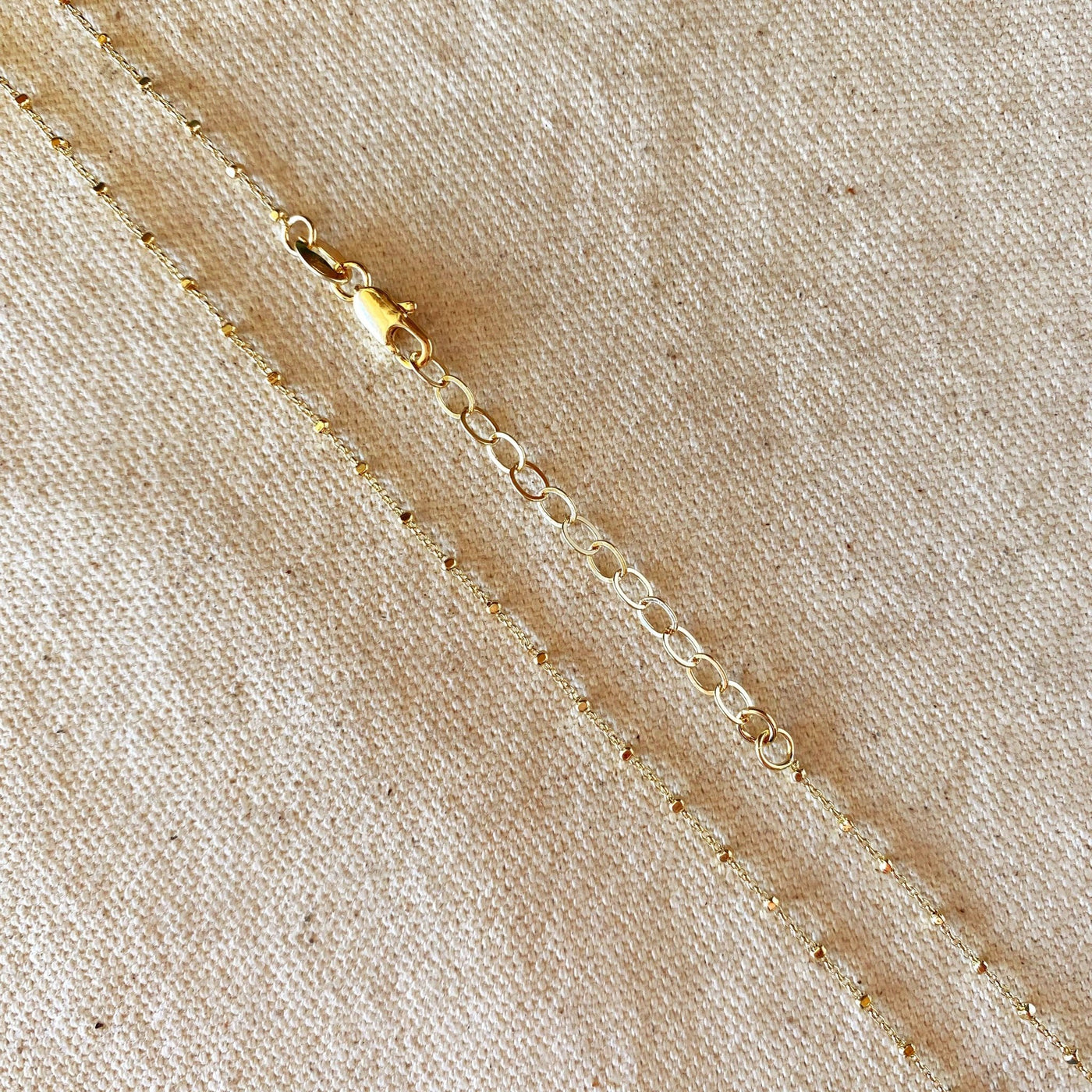 18k Gold Filled 1mm Spaced Beaded Chain - Beloved Boutique