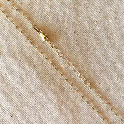 18k Gold Filled 1mm Spaced Beaded Chain - Beloved Boutique