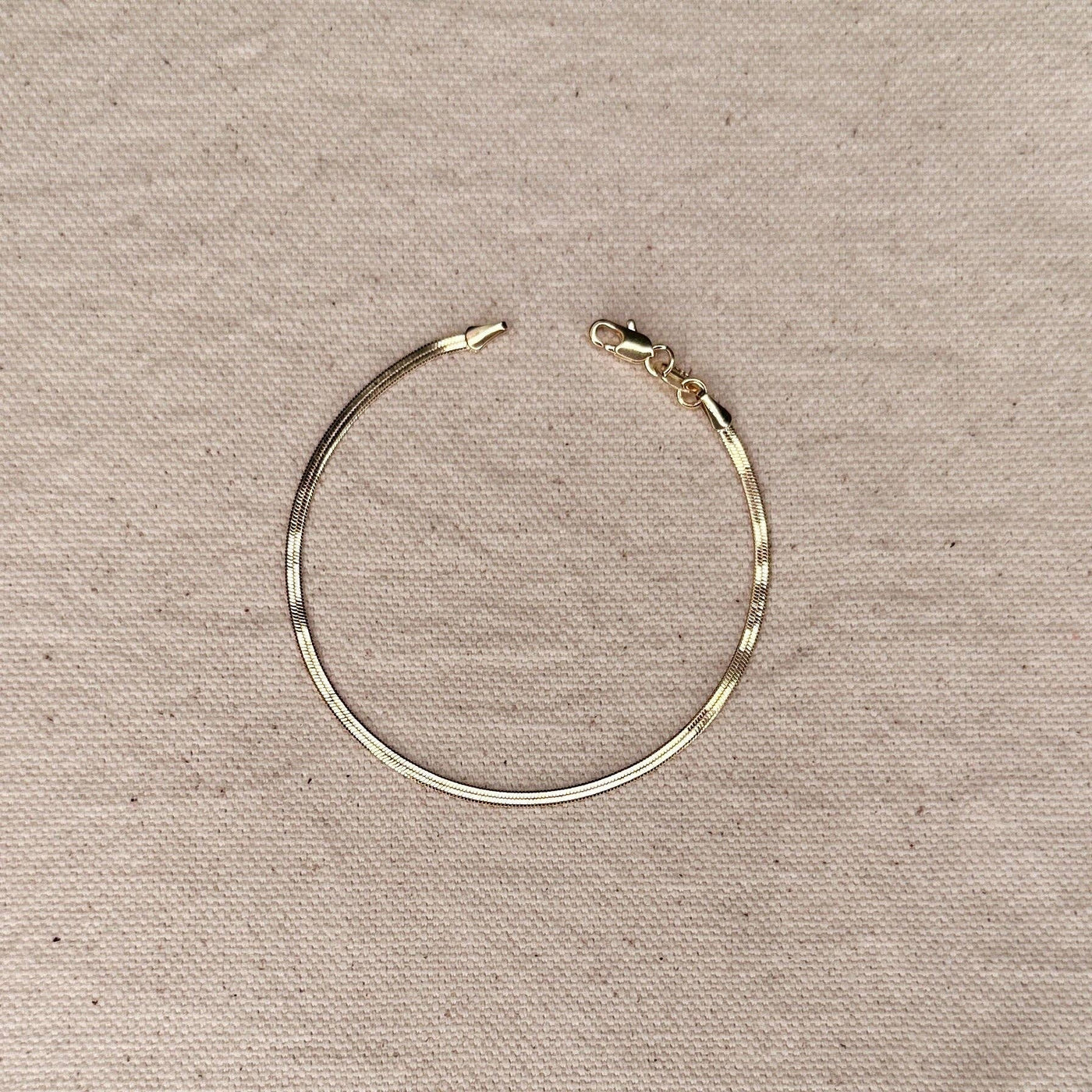 18k Gold Filled 2.0mm Thickness Herringbone Bracelet - Beloved Boutique
