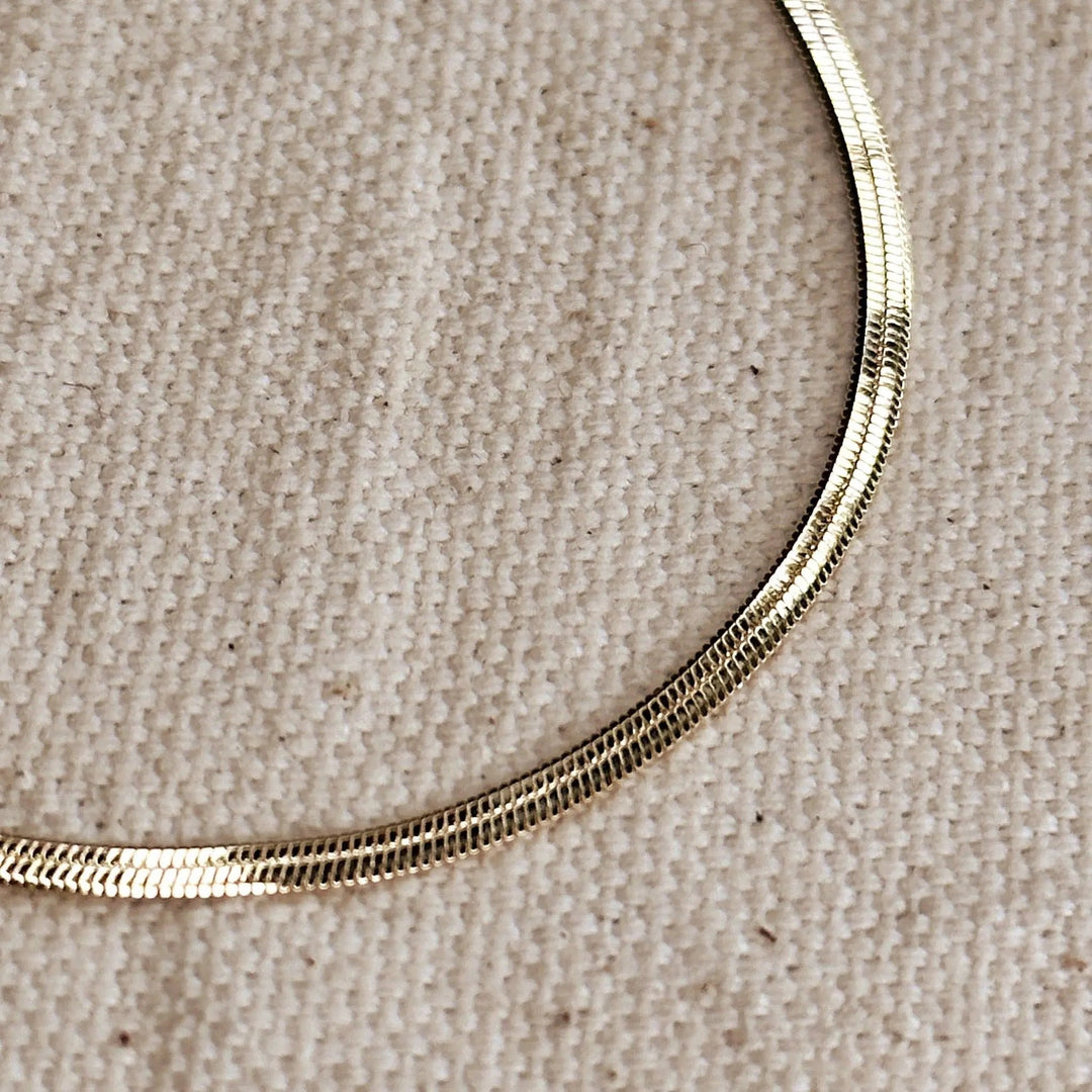 18k Gold Filled 2.0mm Thickness Herringbone Bracelet - Beloved Boutique