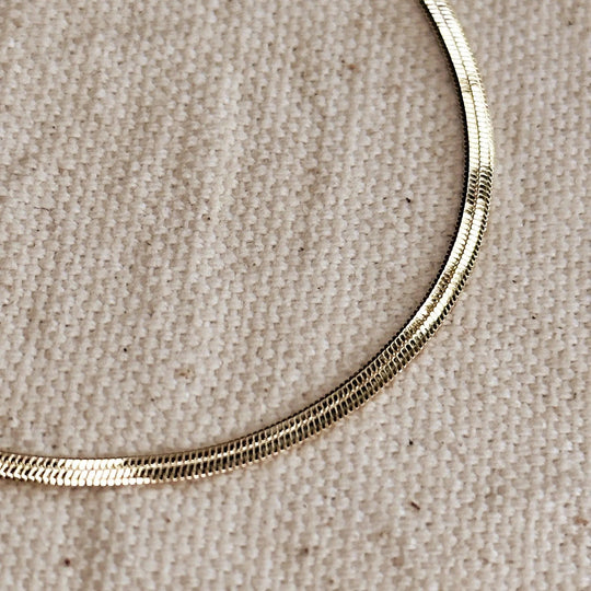 18k Gold Filled 2.0mm Thickness Herringbone Bracelet - Beloved Boutique
