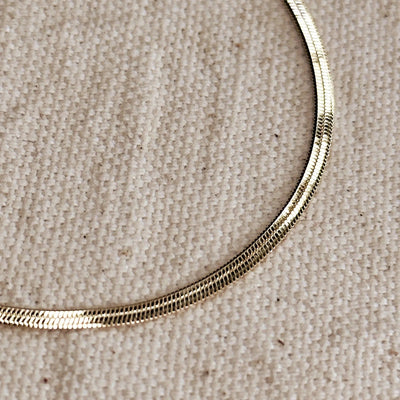 18k Gold Filled 2.0mm Thickness Herringbone Bracelet - Beloved Boutique