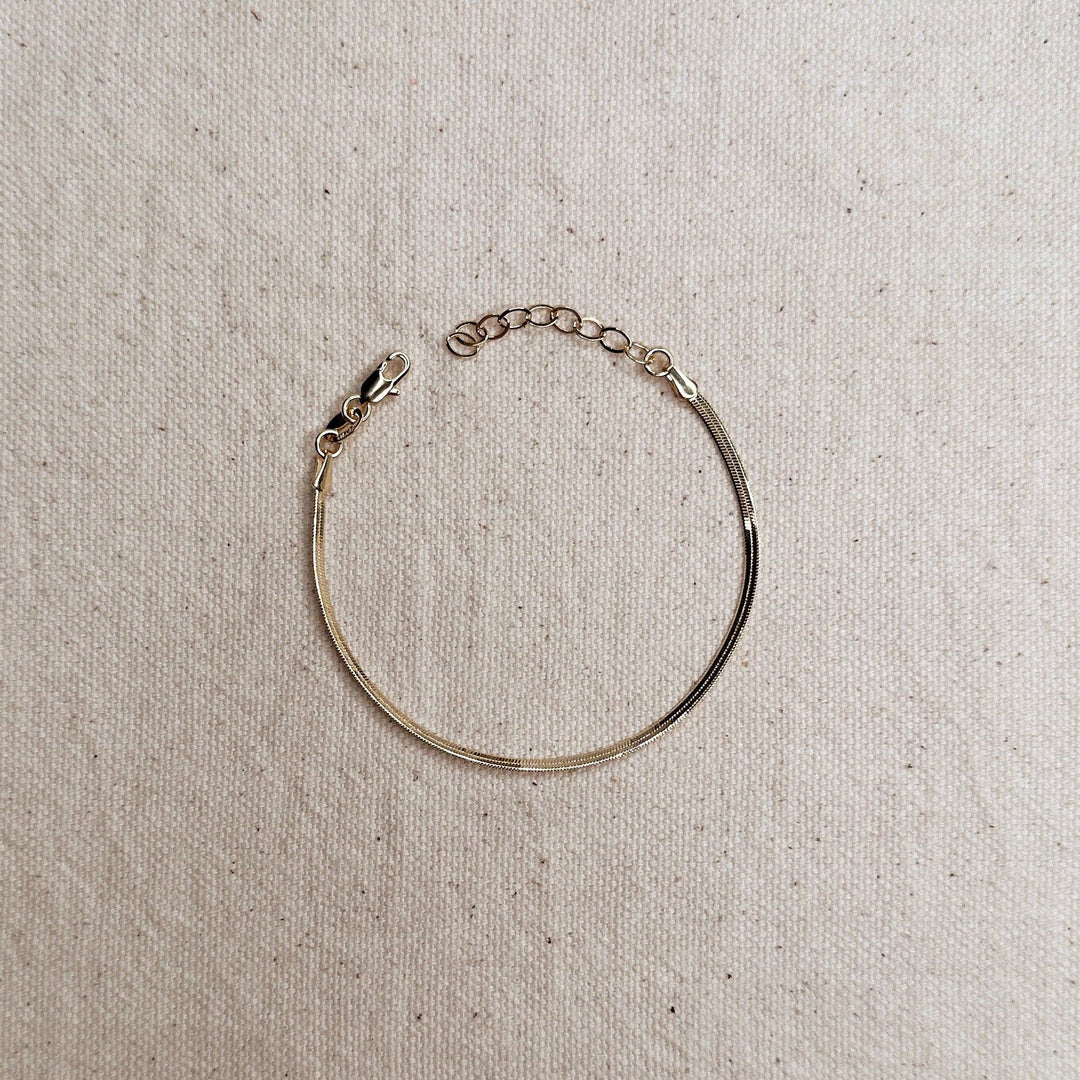 18k Gold Filled 2.0mm Thickness Herringbone Bracelet - Beloved Boutique