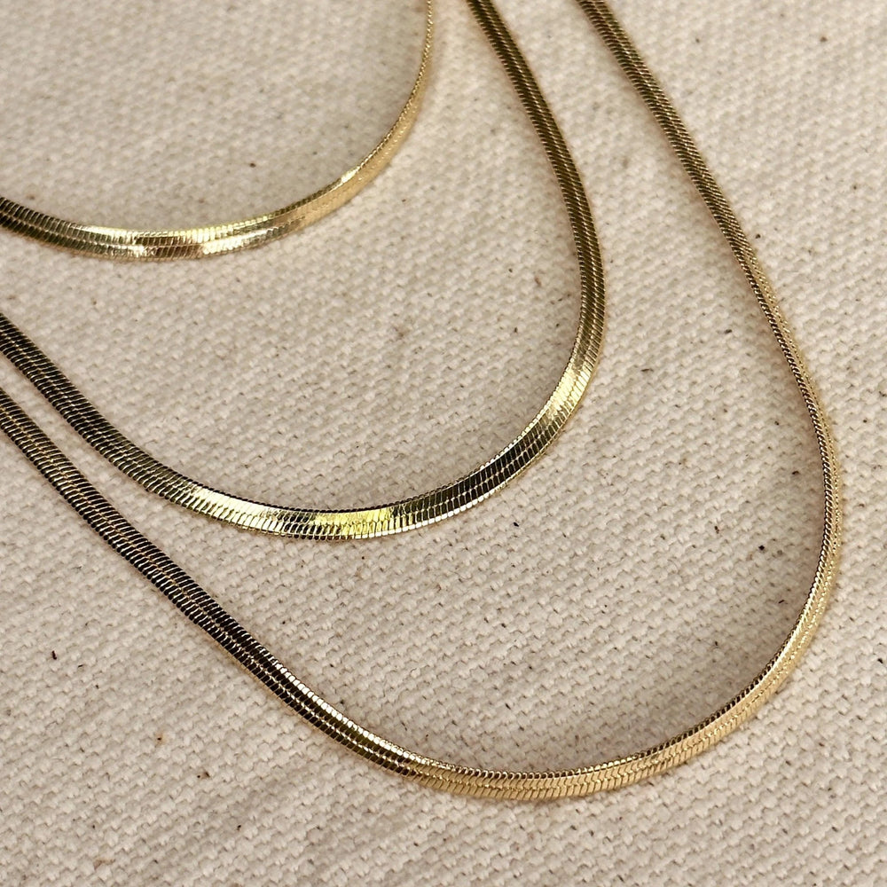 18k Gold Filled 2.0mm Thickness Herringbone Chain - Beloved Boutique