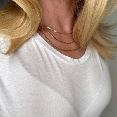 18k Gold Filled 2.0mm Thickness Herringbone Chain - Beloved Boutique