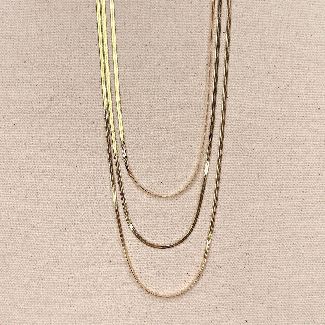 18k Gold Filled 2.0mm Thickness Herringbone Chain - Beloved Boutique