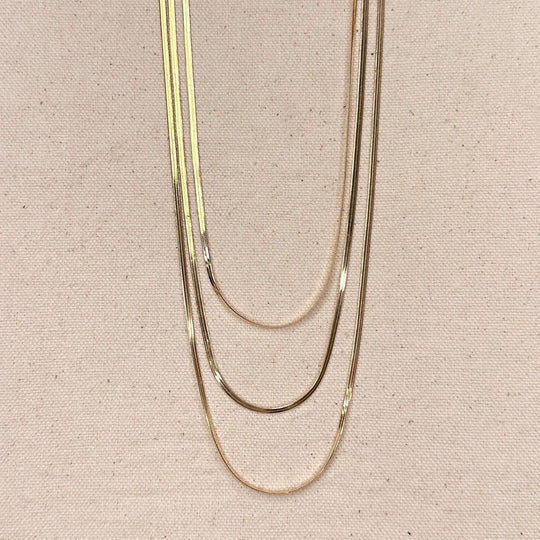 18k Gold Filled 2.0mm Thickness Herringbone Chain - Beloved Boutique