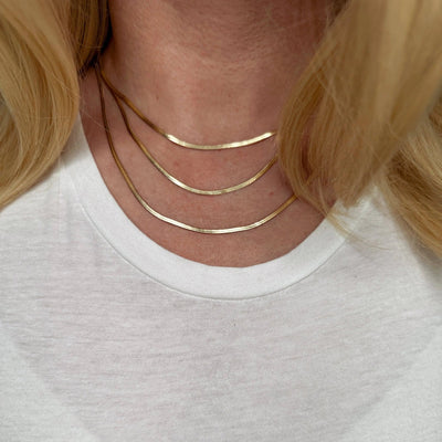 18k Gold Filled 2.0mm Thickness Herringbone Chain - Beloved Boutique