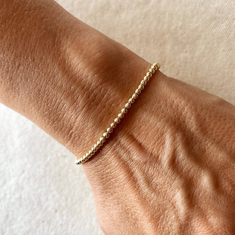 18k Gold Filled 2.5 mm Beaded Bracelet - Beloved Boutique