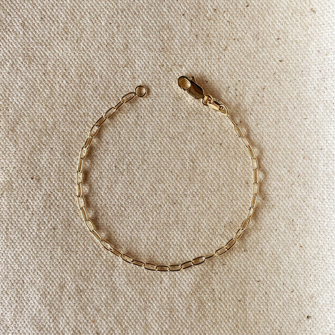 18k Gold Filled 2.5mm Cable Link Bracelet - Beloved Boutique