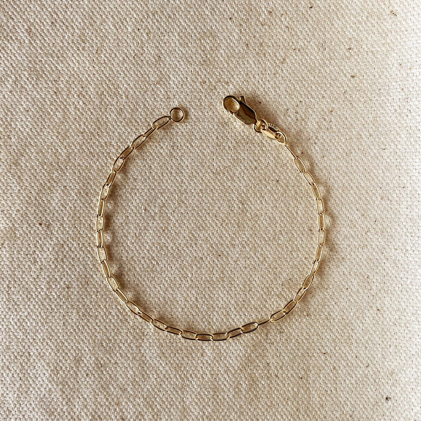 18k Gold Filled 2.5mm Cable Link Bracelet - Beloved Boutique