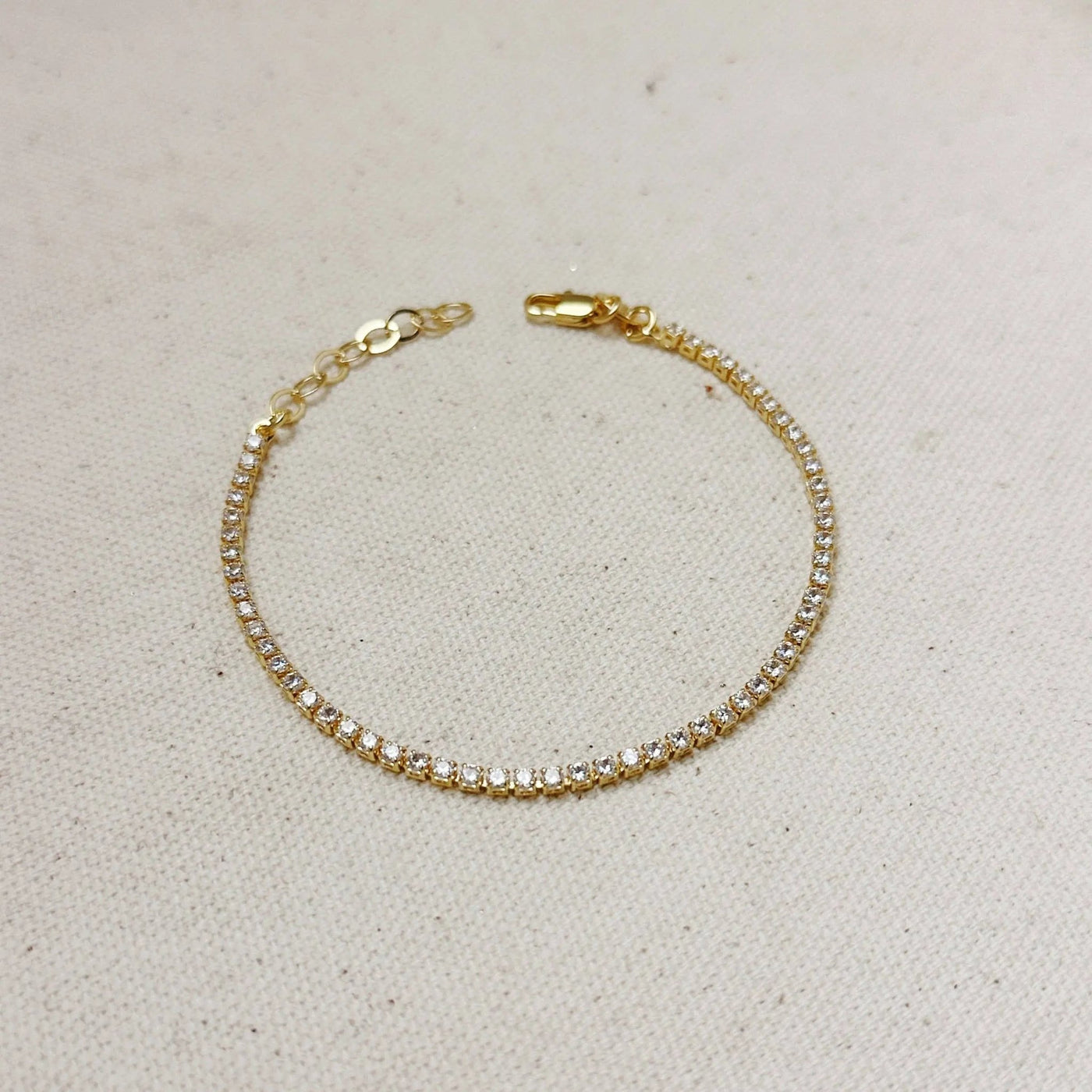 18k Gold Filled 2mm CZ Tennis Bracelet - Beloved Boutique