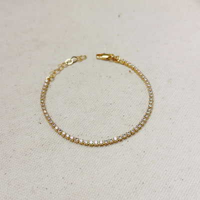 18k Gold Filled 2mm CZ Tennis Bracelet - Beloved Boutique
