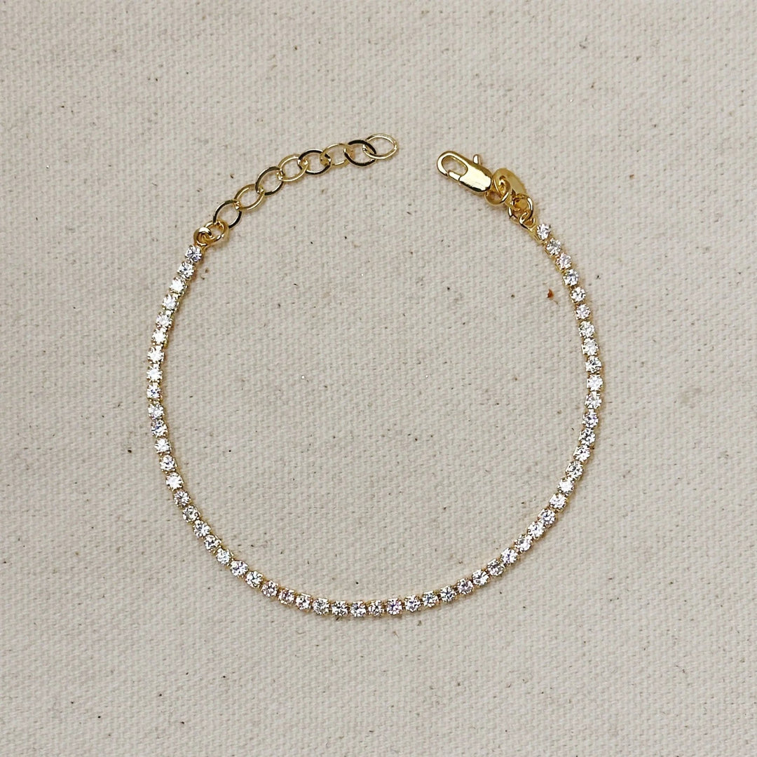 18k Gold Filled 2mm CZ Tennis Bracelet - Beloved Boutique