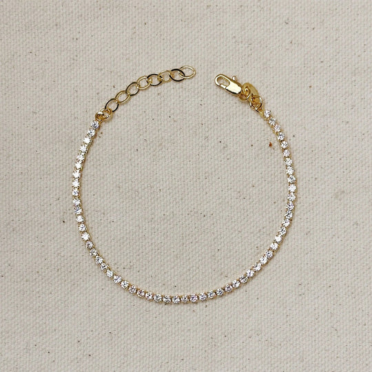 18k Gold Filled 2mm CZ Tennis Bracelet - Beloved Boutique