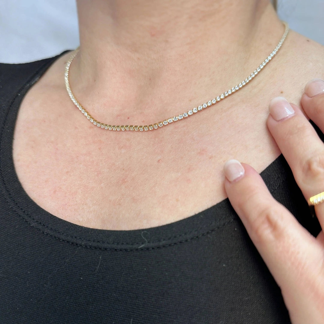 18k Gold Filled 2mm CZ Tennis Necklace - Beloved Boutique