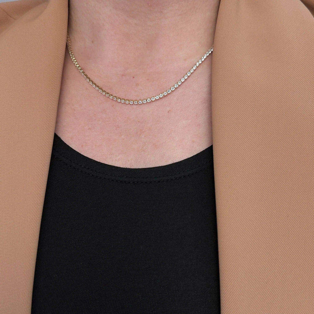 18k Gold Filled 2mm CZ Tennis Necklace - Beloved Boutique