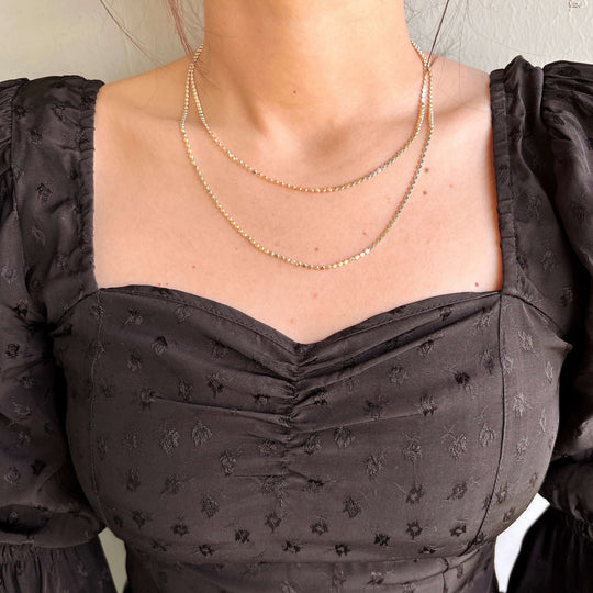 18k Gold Filled 2mm Flat Ball Chain Necklace - Beloved Boutique