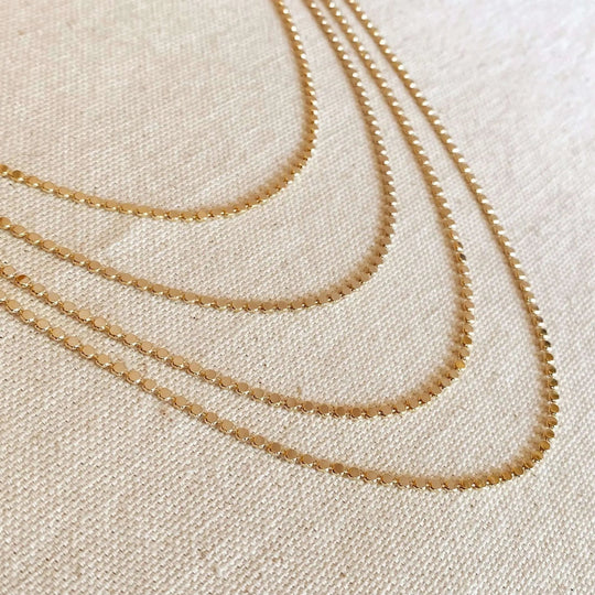 18k Gold Filled 2mm Flat Ball Chain Necklace - Beloved Boutique