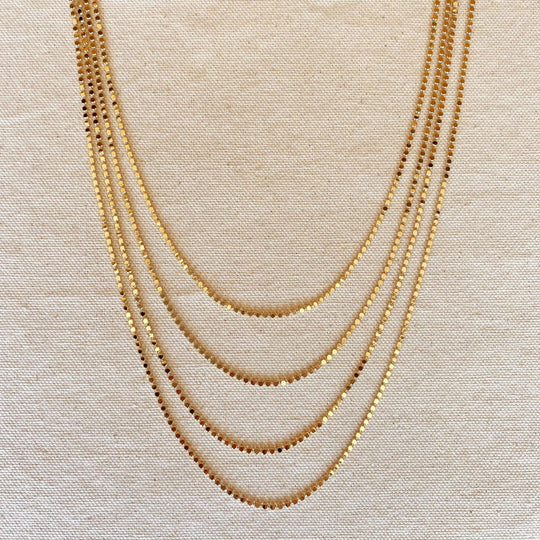 18k Gold Filled 2mm Flat Ball Chain Necklace - Beloved Boutique