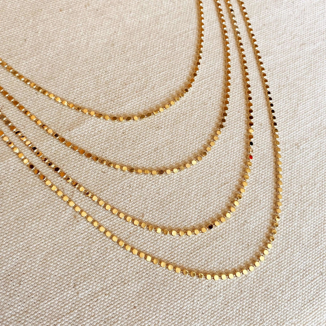 18k Gold Filled 2mm Flat Ball Chain Necklace - Beloved Boutique