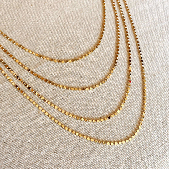 18k Gold Filled 2mm Flat Ball Chain Necklace - Beloved Boutique