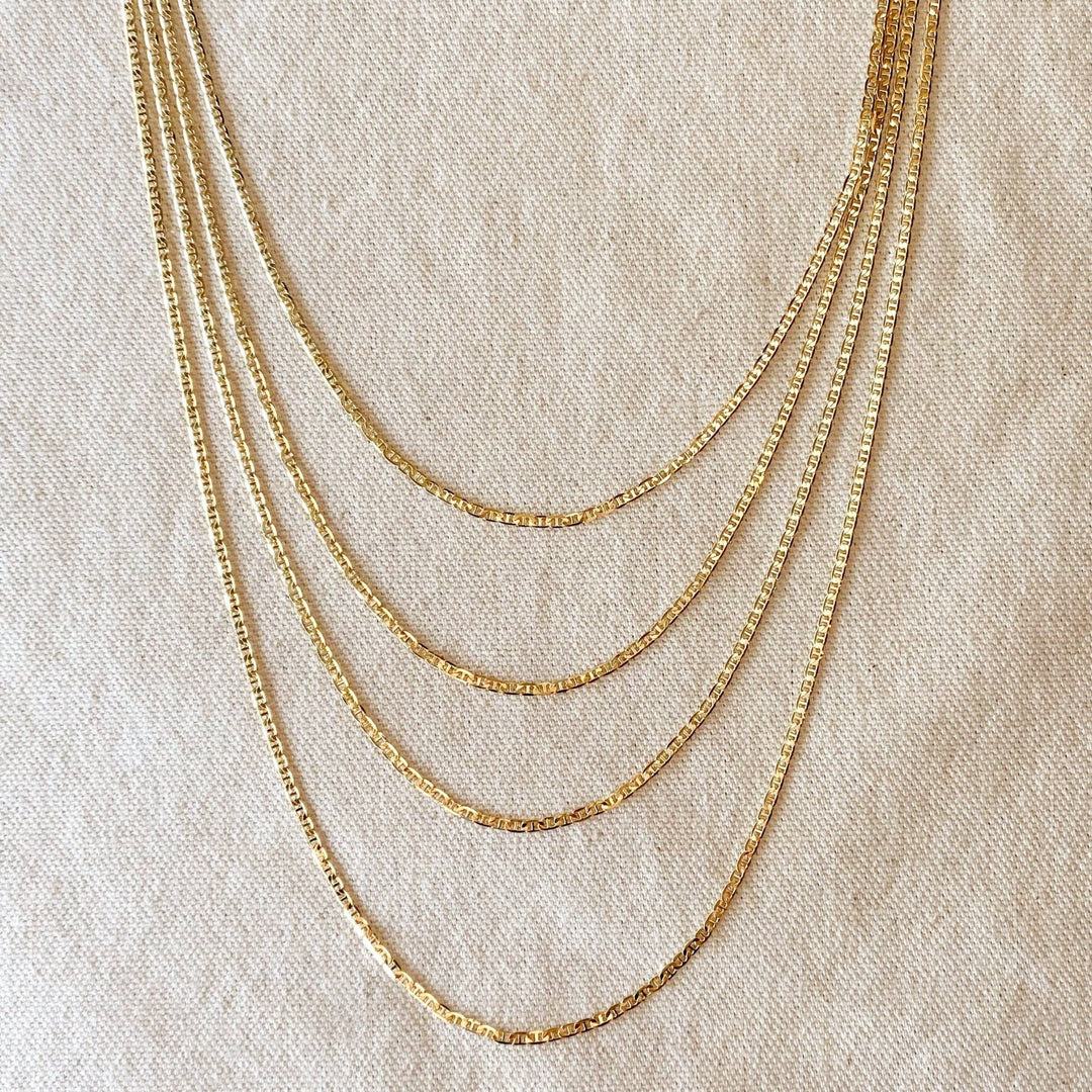 18k Gold Filled 2mm Flat Mariner Chain - Beloved Boutique
