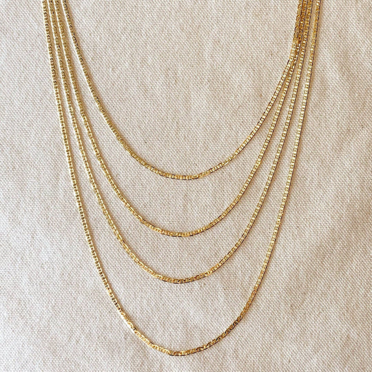 18k Gold Filled 2mm Flat Mariner Chain - Beloved Boutique