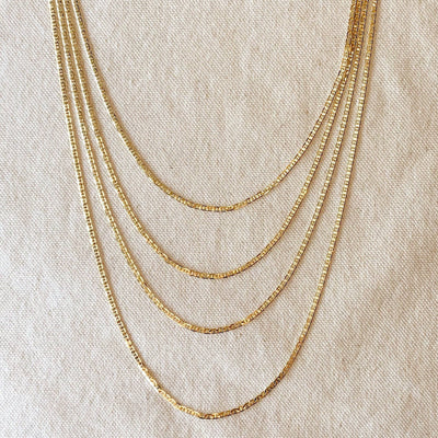 18k Gold Filled 2mm Flat Mariner Chain - Beloved Boutique