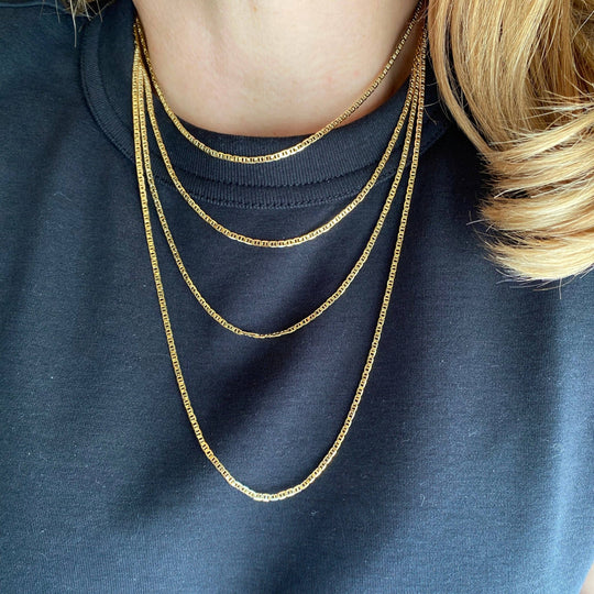 18k Gold Filled 2mm Flat Mariner Chain - Beloved Boutique