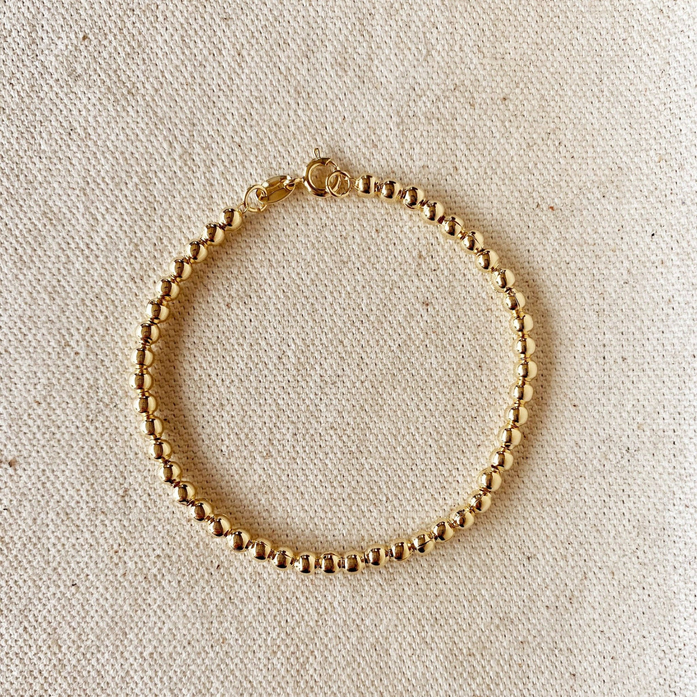 18k Gold Filled 3.5 mm Beaded Bracelet - Beloved Boutique