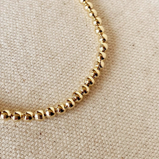 18k Gold Filled 3.5 mm Beaded Bracelet - Beloved Boutique